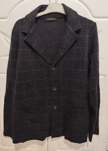 Gri Ekoseli Düğmeli Erkek Yün Ceket - Görsel 3