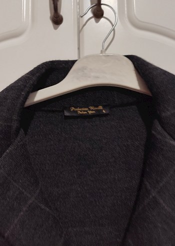 Gri Ekoseli Düğmeli Erkek Yün Ceket - Görsel 6