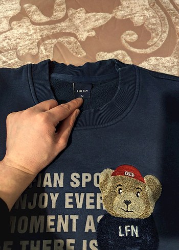 Mavi Baskılı erkek Sweatshirt - Görsel 4