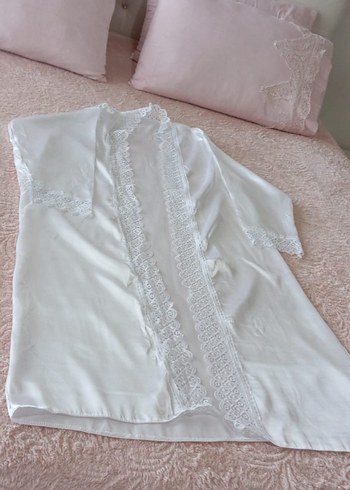 Dantel Detaylı Beyaz Midi Kadın Gecelik - Görsel 6