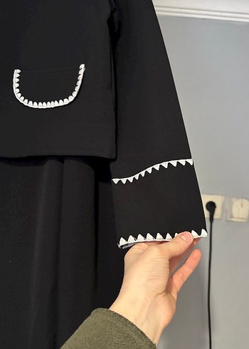 Düğmeli Siyah Uzun Kollu Kadın  Takım - Görsel 3