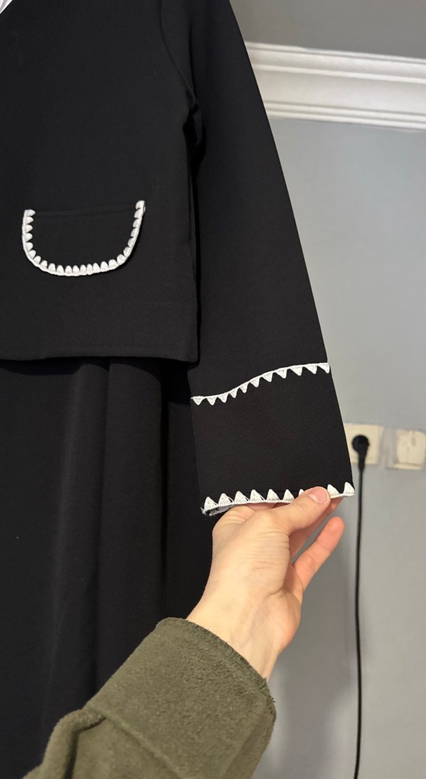 Düğmeli Siyah Uzun Kollu Kadın  Takım - Görsel 3