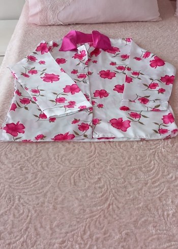 Pembe Saten Midi Kadın Gecelik sabahlık takımı - Görsel 12