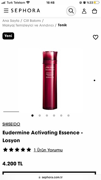 Beden Renk #shiseido #Eudermine Activating Essence