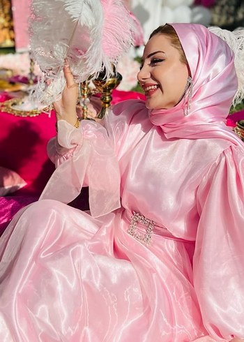 Abiye Pembe Uzun abiye