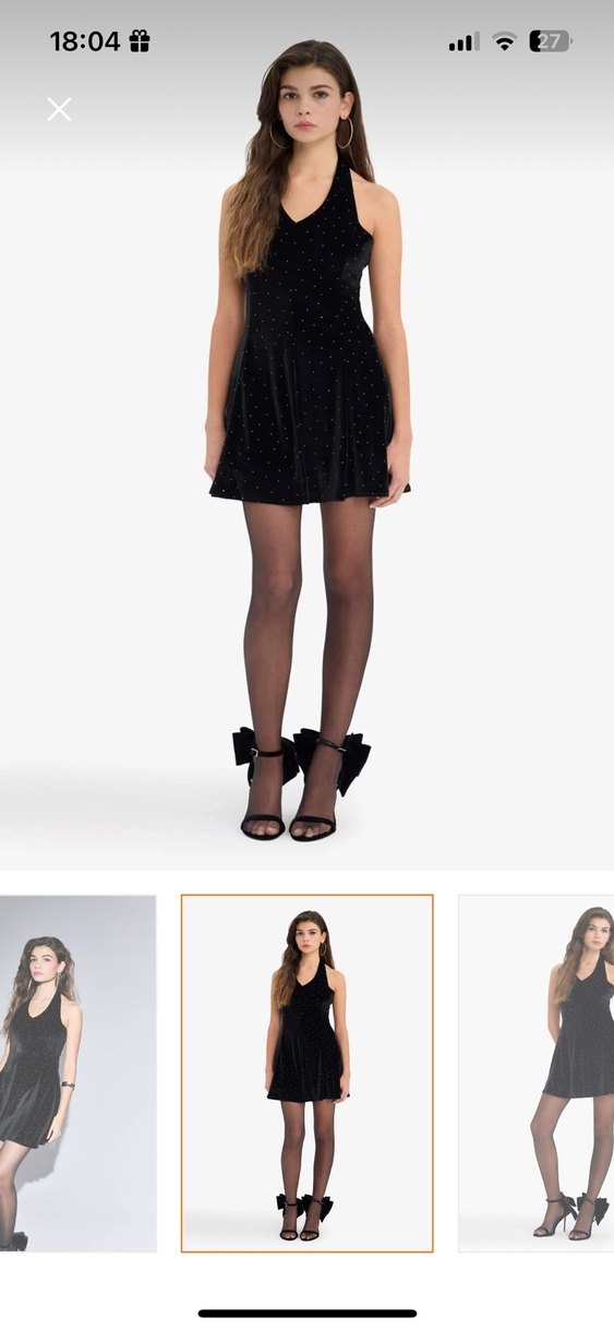 Taşlı kadife elbise - Görsel 2