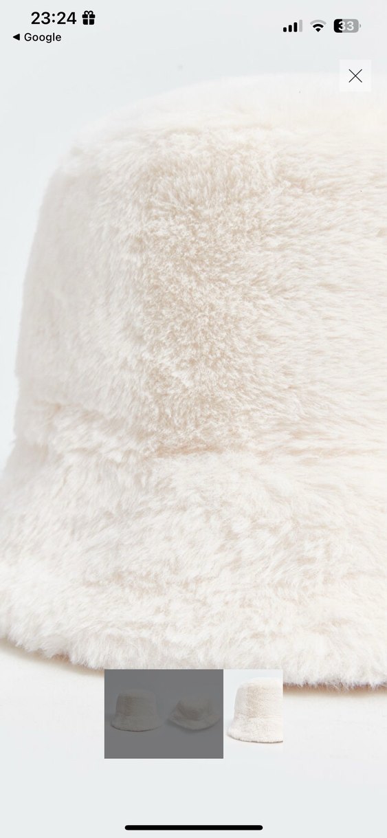 Beyaz Peluş Kadın Şapka - Görsel 3