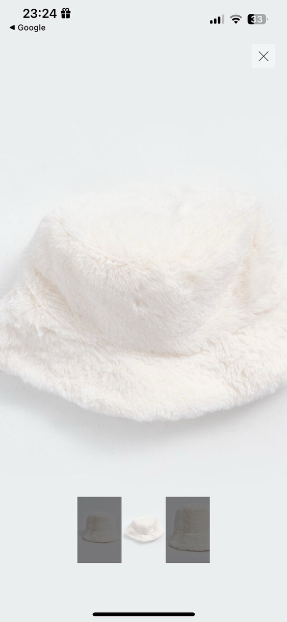 Beyaz Peluş Kadın Şapka - Görsel 2