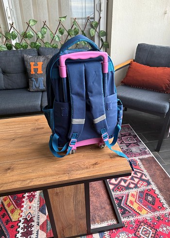 Çekçekli Kız Çocuk Okul Çantası - Mavi - Görsel 3