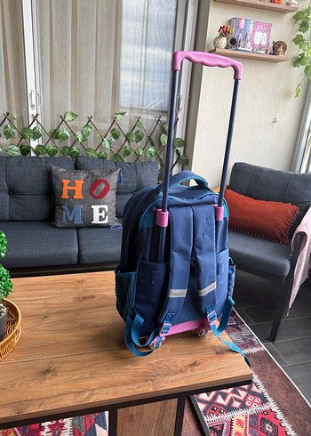 Çekçekli Kız Çocuk Okul Çantası - Mavi - Görsel 2