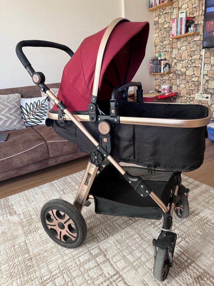Bordo Bebek Arabası, Dayanıklı ve Konforlu - Görsel 5