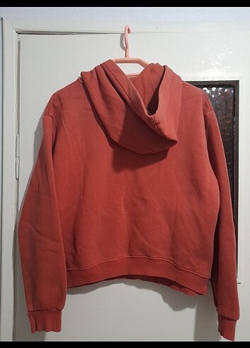 Mavi kiremit rengi kısa sweatshirt 