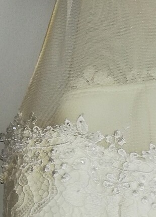 Nikah için abiye  44. 46 bedene uyumlu  krem rengi  - Görsel 7