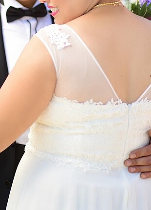 Nikah için abiye  44. 46 bedene uyumlu  krem rengi  - Görsel 8