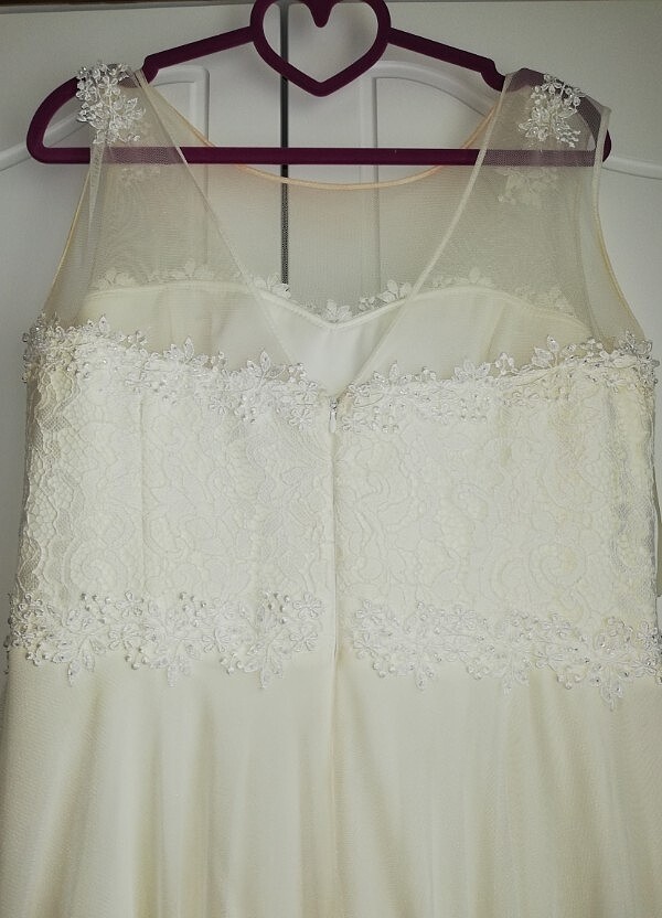 Nikah için abiye  44. 46 bedene uyumlu  krem rengi  - Görsel 4