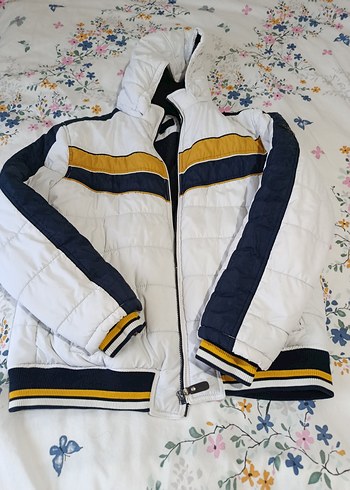 Beyaz Kapüşonlu Erkek Polarlii XXL beden Mont - Görsel 3