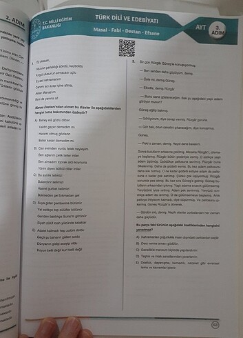  Beden TC.MİLLİ EGİTİM BAKANLİGİ BASKİLİ AYT TURK DİLİ VE EDEBİYATİ TES
