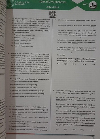  Beden Renk TC.MİLLİ EGİTİM BAKANLİGİ BASKİLİ AYT TURK DİLİ VE EDEBİYATİ TES