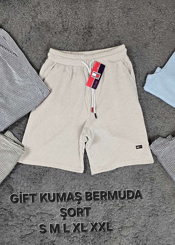 Unisex Pamuklu Rahat Bermuda Şort