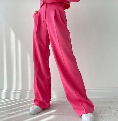 Pembe kumaş pantolon