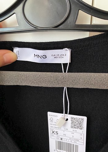 xs Beden Mango V Yaka Siyah Kadın Triko Elbise
