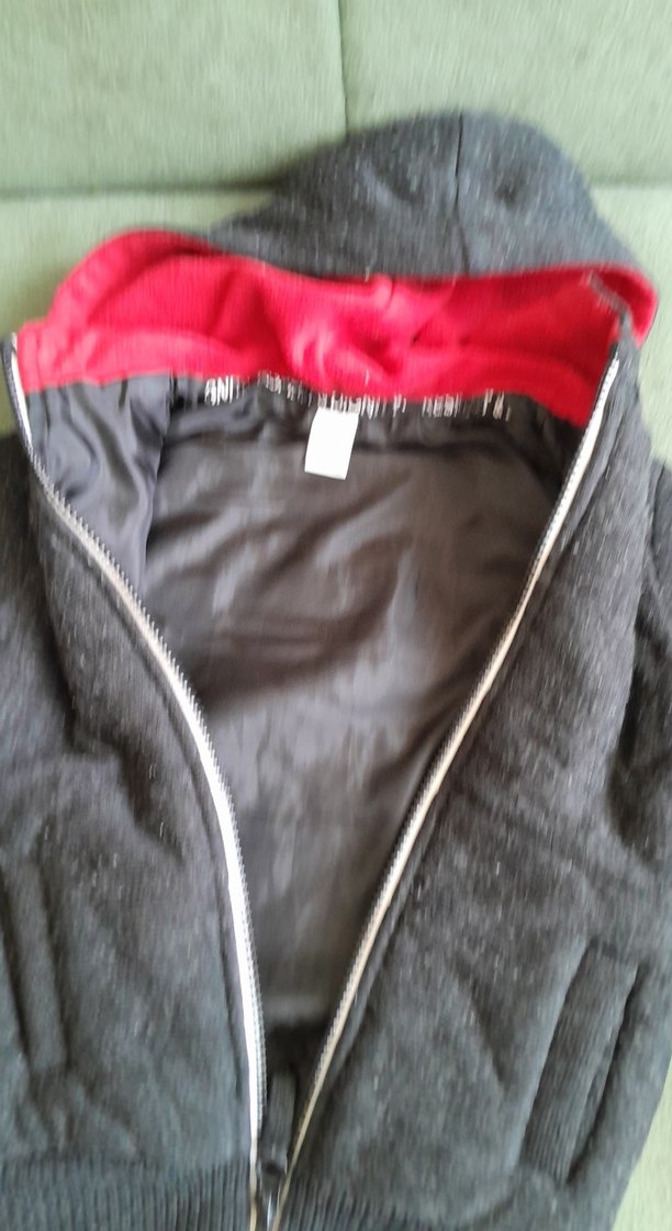 erkek Çocuk Gri Kapüşonlu Fermuarlı Ceket - Görsel 3