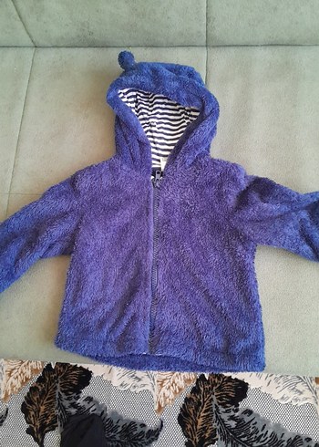 Beyaz Peluş Kapüşonlu Bebek Tulumu - Görsel 5