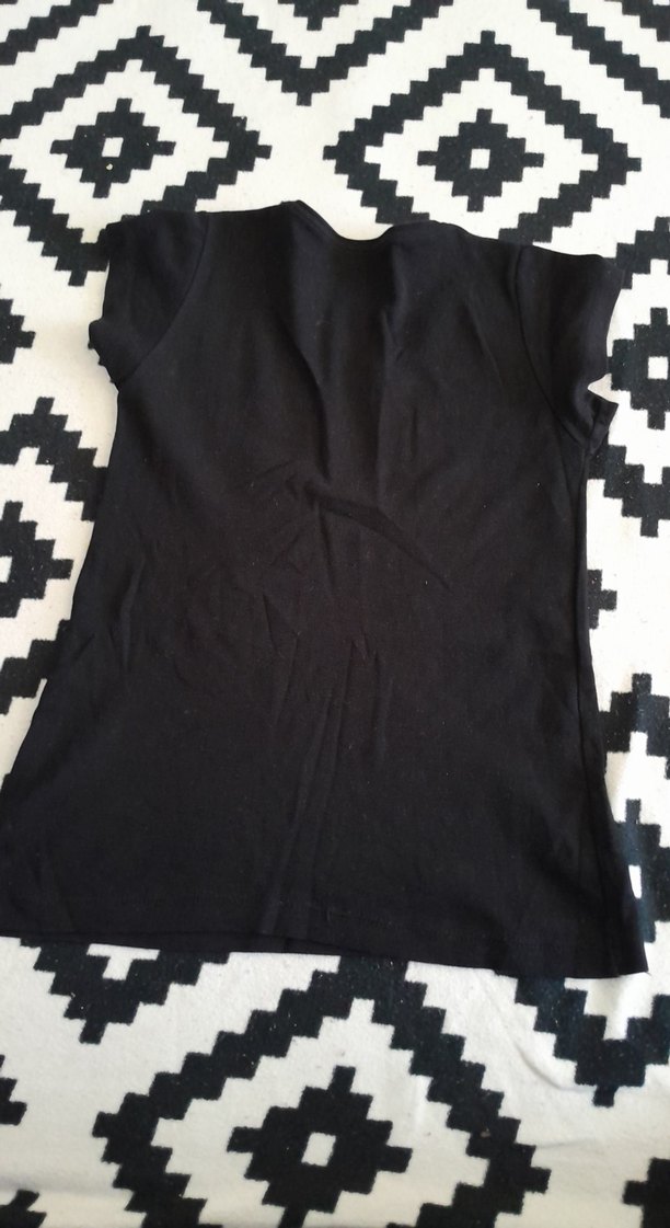 Siyah Basic Kısa Kollu Tişört - Görsel 2