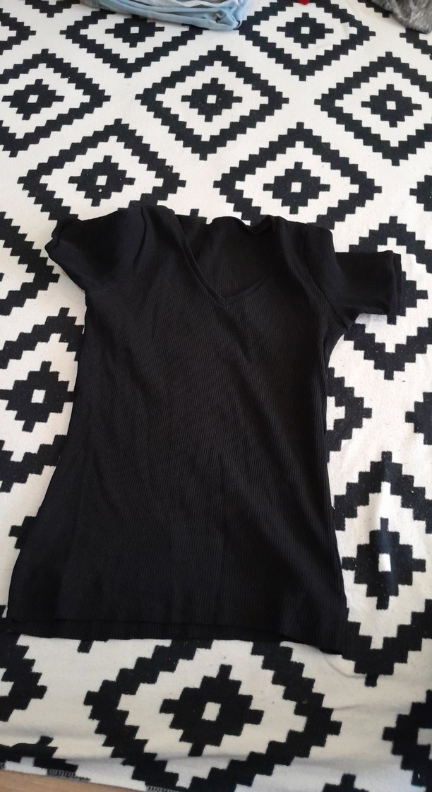 Siyah Basic Kısa Kollu Tişört - Görsel 3