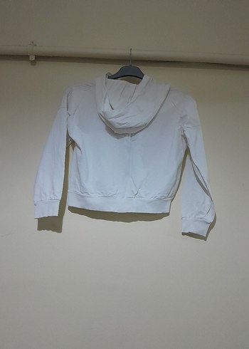 Beyaz Baskılı mini kadın  Sweatshirt - Görsel 2