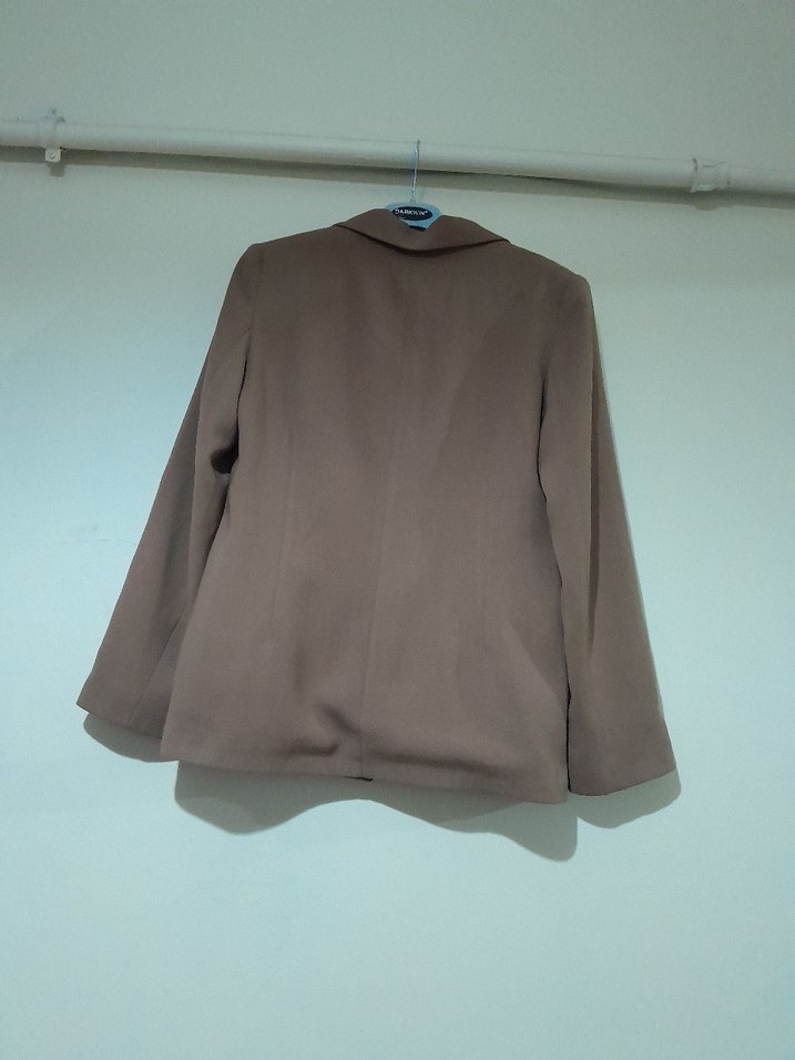 kahverengi Düğmeli Kadın Blazer Ceket - Görsel 2