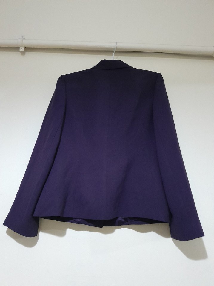 Mor Düğmeli Nakışlı Kadın Blazer Ceket - Görsel 3