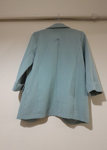 Düğmeli Turkuaz Kadın Blazer Ceket - Görsel 2