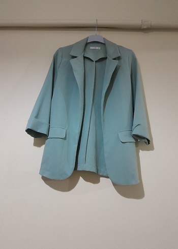 Düğmeli Turkuaz Kadın Blazer Ceket - Görsel 3