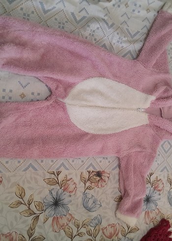 Kız Çocuk Pudra Pembe Polar Tulum