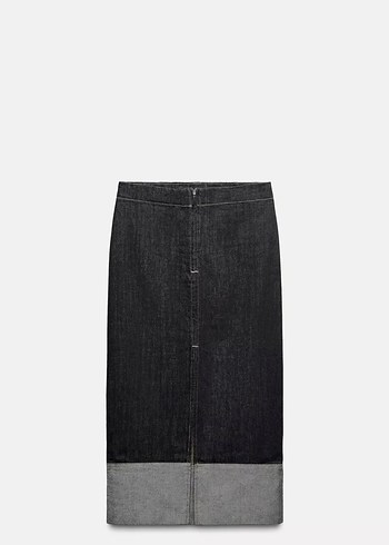 Zara Yırtmaçlı Denim Etek ZW Collection