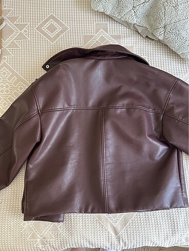 m Beden bordo Renk Zara Bordo Deri Ceker