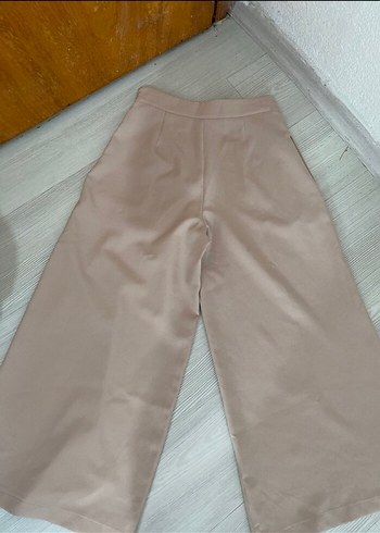 36 Beden Kadın Bej Midi Kumaş Pantolon