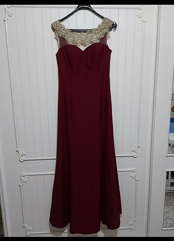 xl Beden bordo Renk Bordro taşlı abiye
