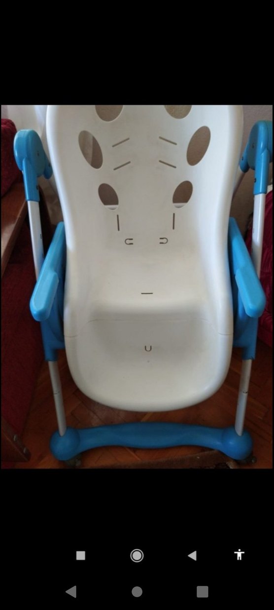 Beyaz ve mavi Bebek Mama Sandalyesi - Görsel 3