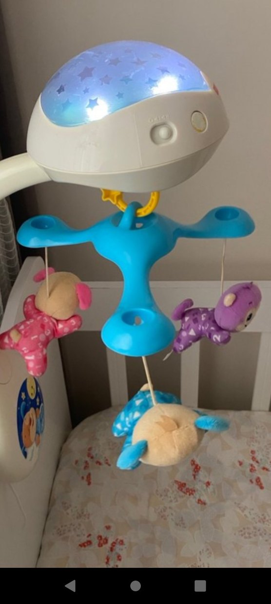 Mavi Müzikli Bebek Beşiği Oyuncağı - Görsel 3