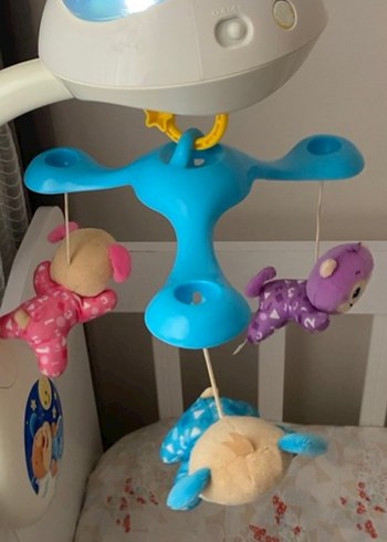 Mavi Müzikli Bebek Beşiği Oyuncağı - Görsel 3