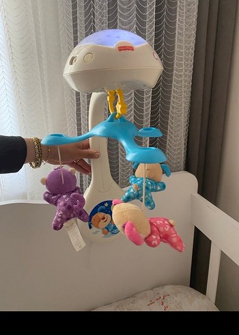 Mavi Müzikli Bebek Beşiği Oyuncağı - Görsel 2