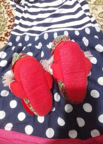 Nakışlı Renkli Kız Çocuk Sıcak Ev Terliği - Görsel 3