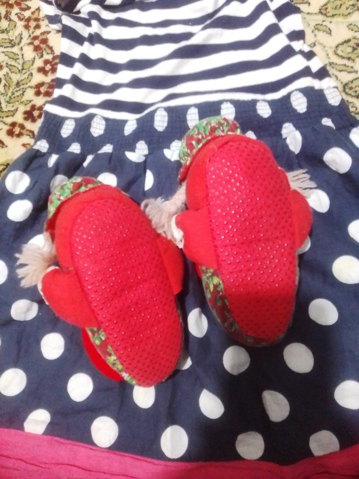 Nakışlı Renkli Kız Çocuk Sıcak Ev Terliği - Görsel 3