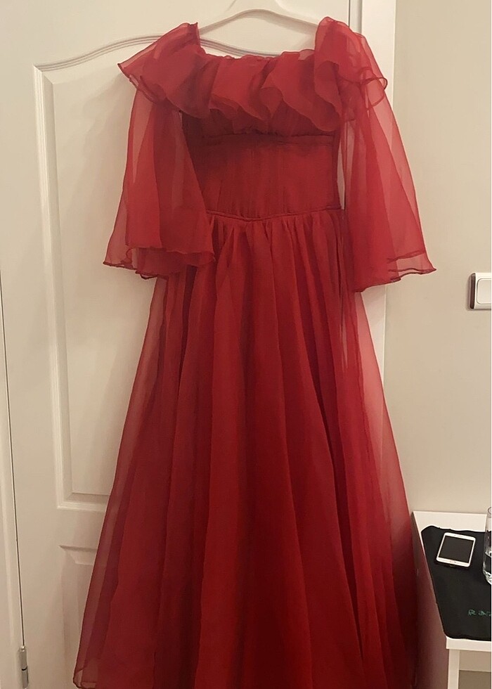 ÖZEL DİKİM KIRMIZI ABİYE - Görsel 3