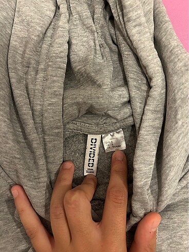 H&M Hm düz gri basic sweatshirt