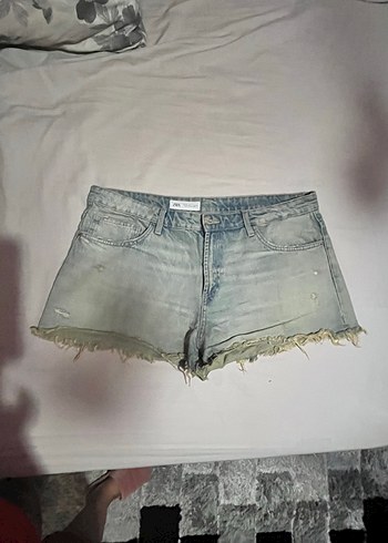 46 Beden mavi Renk Gri Mavi Düğmeli Kadın Denim Mini Şort