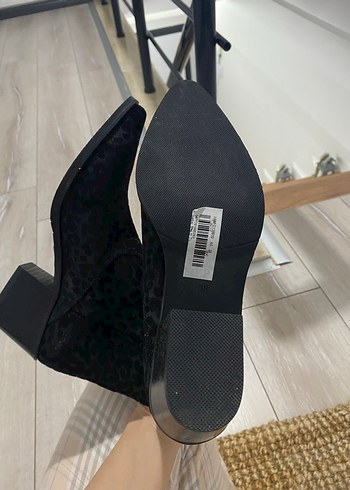 Siyah leopar Desenli Süet Dolgu Topuk Bot - Görsel 3