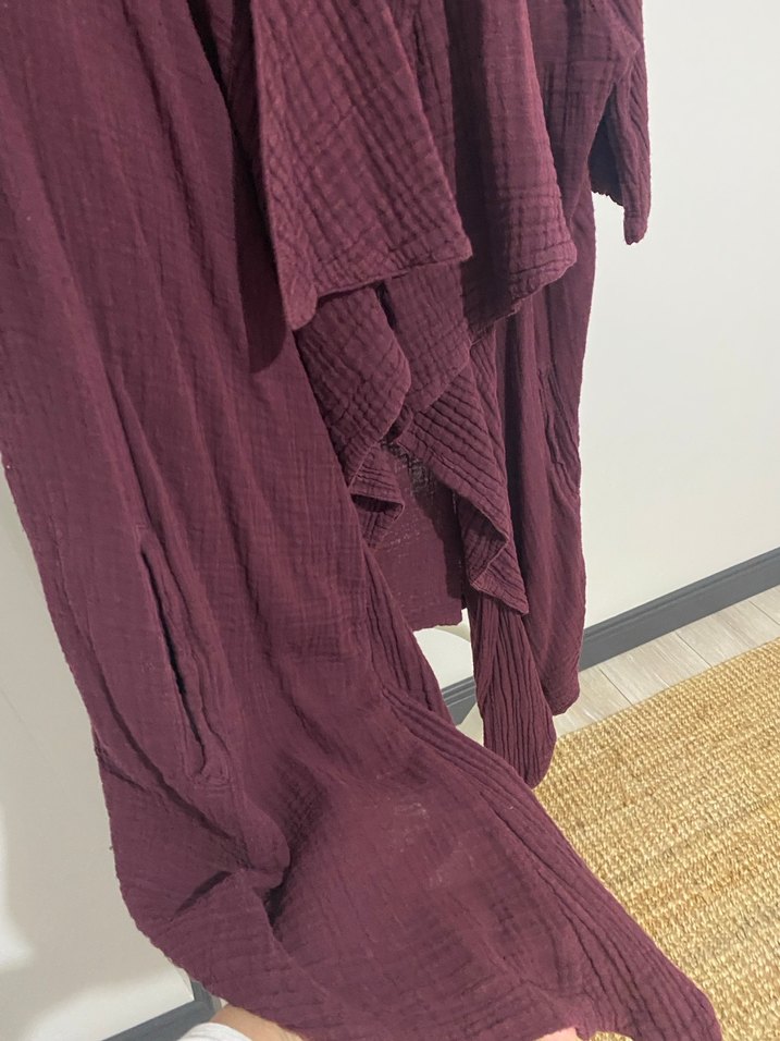 Bordo Uzun Kollu Bohem - Görsel 3